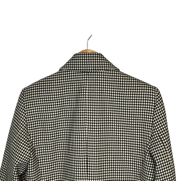 Zara Black Beige Houndstooth Gingham Boxy Cut Blazer Long Sleeve Women's Sz. M-L - Picture 9 of 12